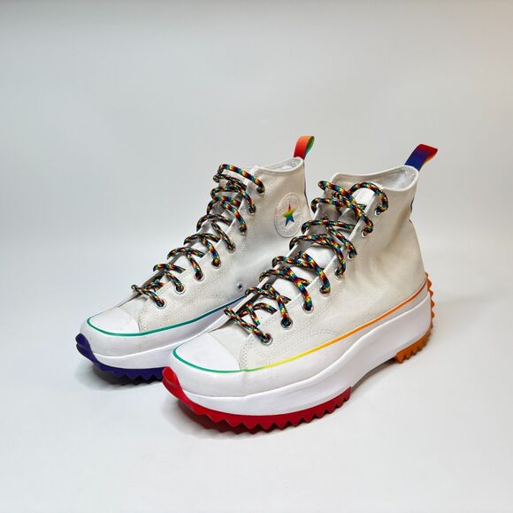 CONVERSE "Find Your Pride" Star Canvas Rubber Hi Top Sneaker Mens Size 10.5 - Picture 2 of 11